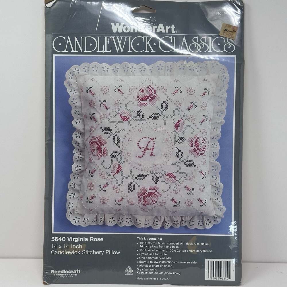 Vintage Candlewick Pillow Kit - Virginia Rose